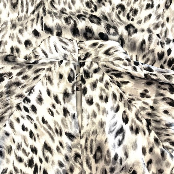 Ann Taylor : Mock Turtleneck Snow Leopard Print Shift Midi Dress : Petite XS - Picture 4 of 6
